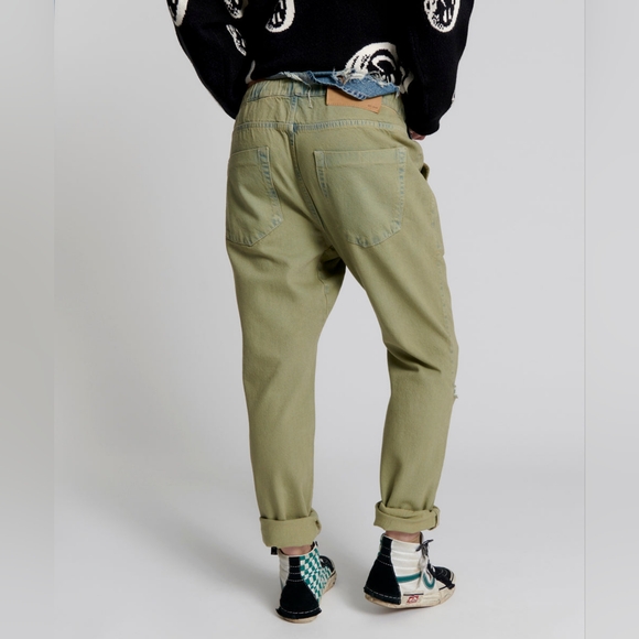 NWT One Teaspoon- Shabbies Low Waist Drawstring Boyfriend Denim Jeans - Picture 4 of 12